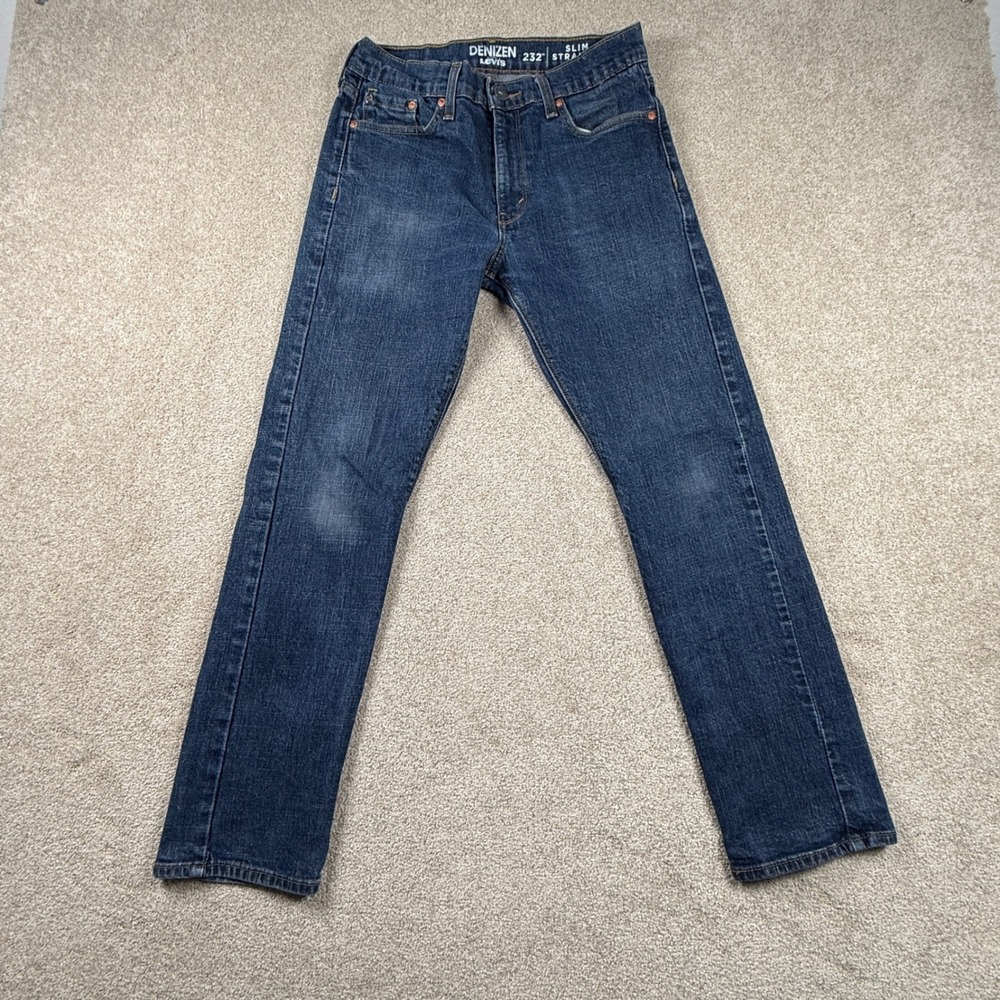 Denizen from Levis 232 Slim Straight Fit Mens‎ Jeans Dark Wash Denim 29x27.5